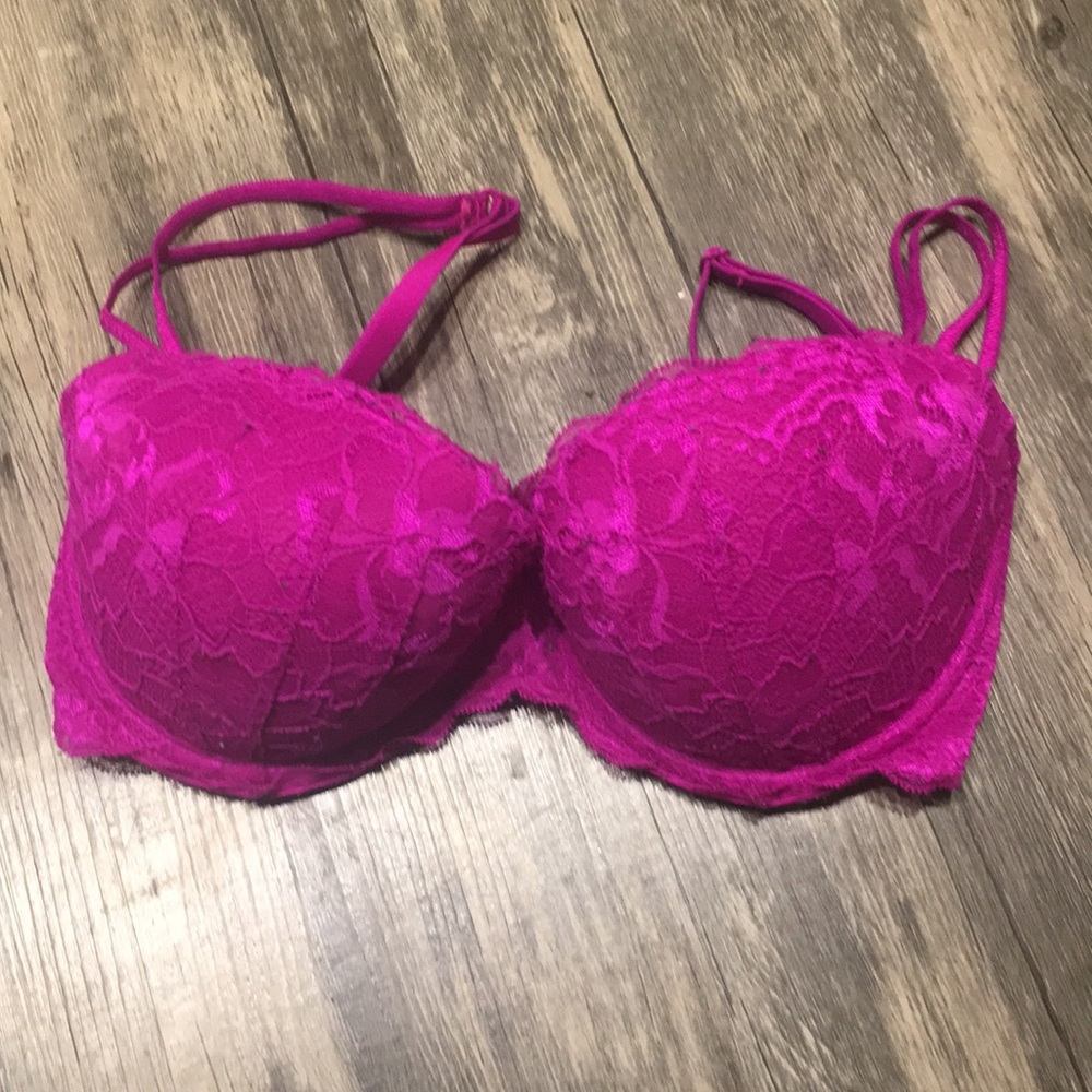 PINK Victoria Secret Date Push-Up Magenta Bra 32DD